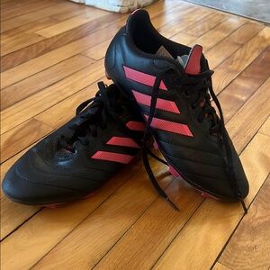 Adidas Black Soccer Cleats with Pink Accents